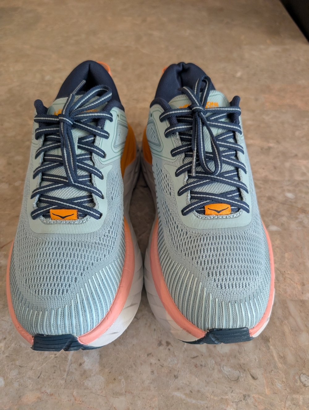 Hoka One One Bombi 7 Cushioned Running Shoes Navy/Light Blue Women's Size 8.5 - Picture 3 of 14